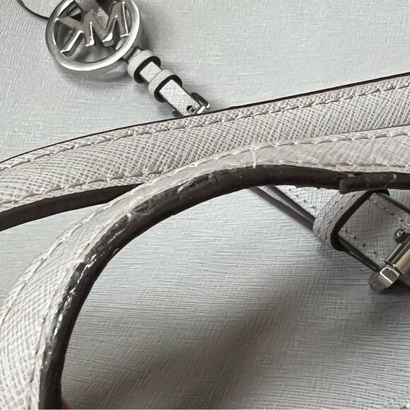 Michael Kors Jet Set Travel Saffiano Leather Top-Zip Tote Bag Gray - Picture 14 of 16